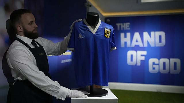 Diego Maradona's 'Hand Of God' Shirt Sells For Record USD 9.3 Million At Auction