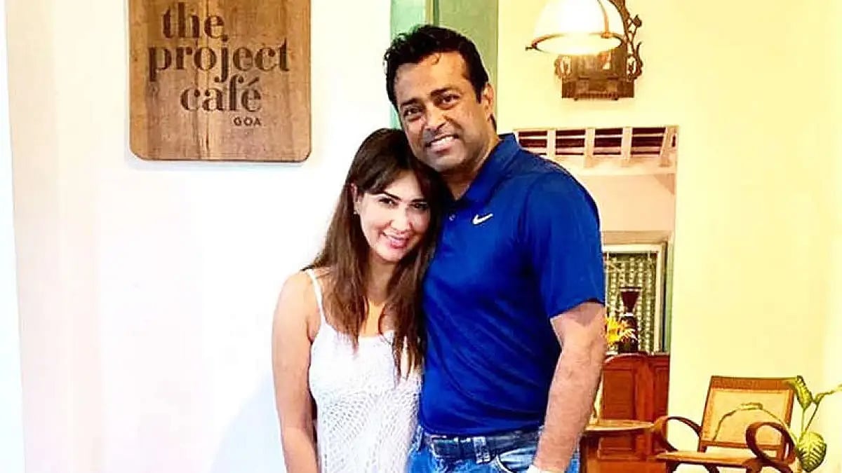 Kim Sharma And Leander Paes