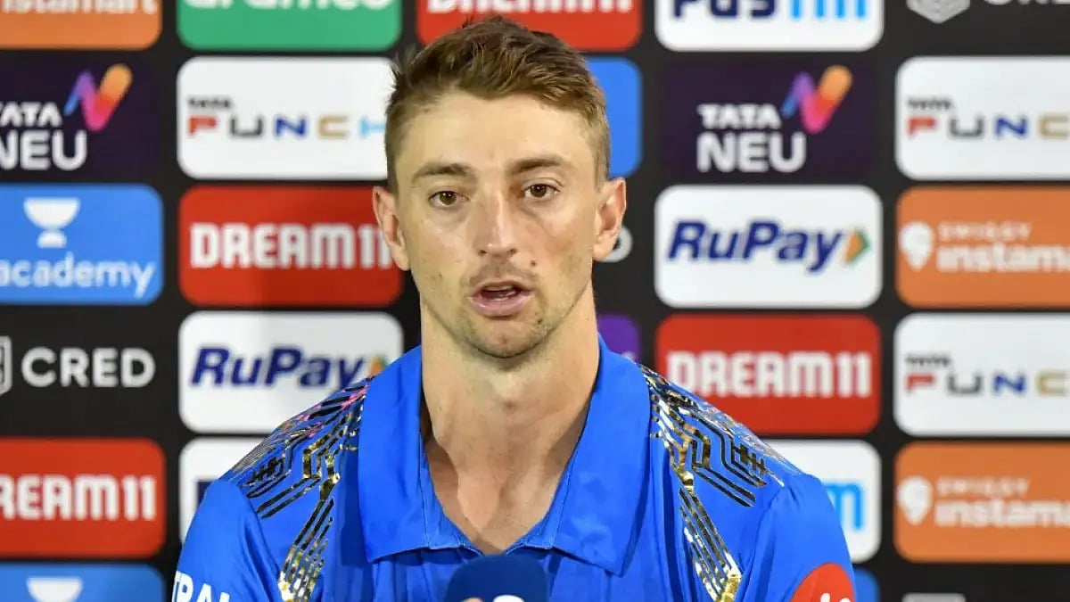 Daniel Sams speaks to the media after Mumbai Indians beat Gujarat Titans in IPL 2022.