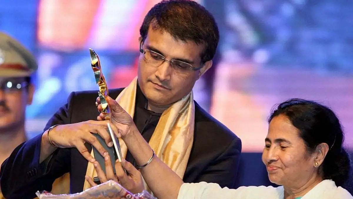 Former India Captain Sourav Ganguly and Chief Minister Mamata Banerjee 