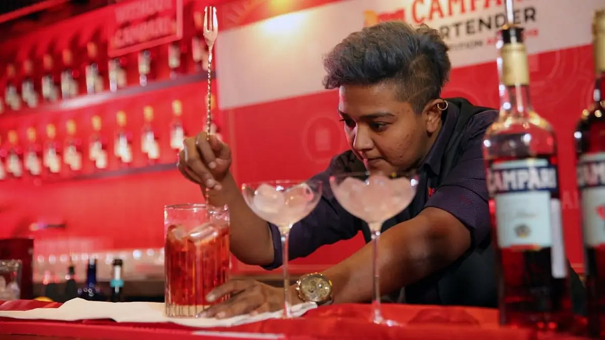 Mixologist Arati Mestry at a cocktail competition 