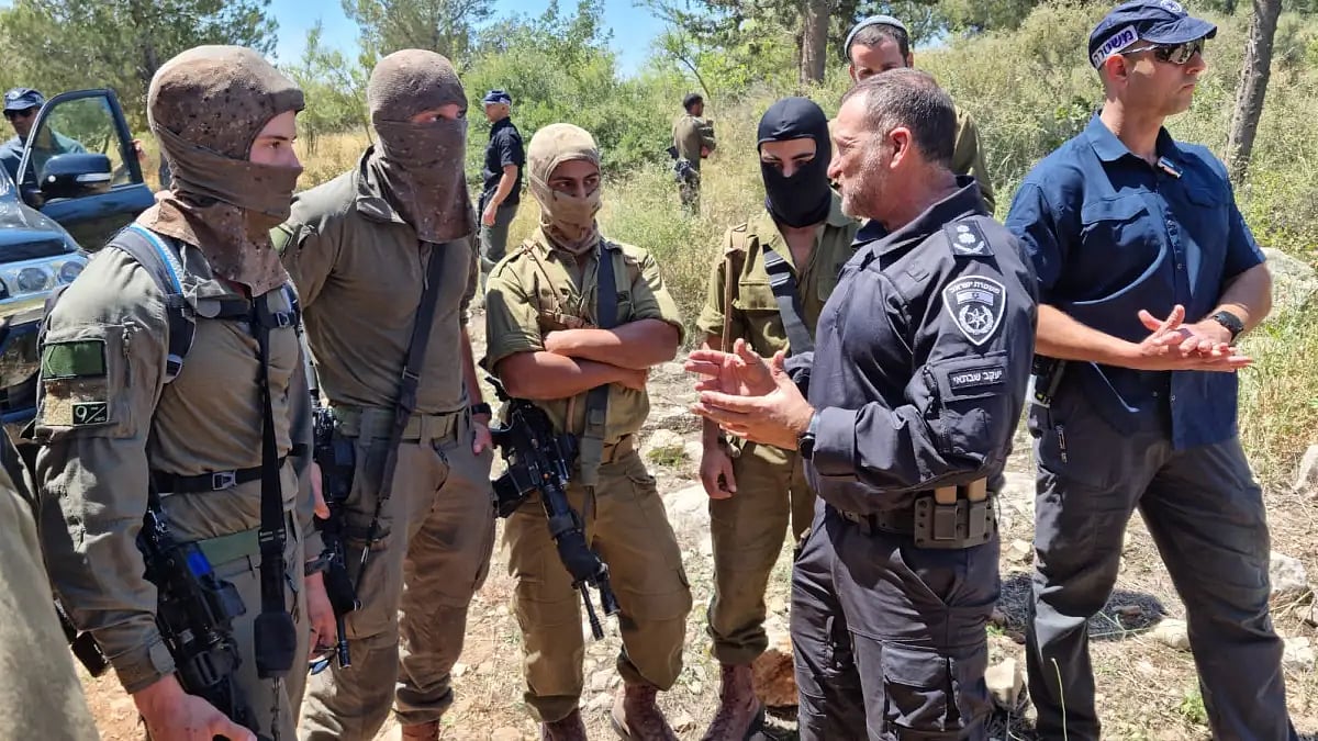 Israeli security forces personnel involved in the operation to arrest the two attackers