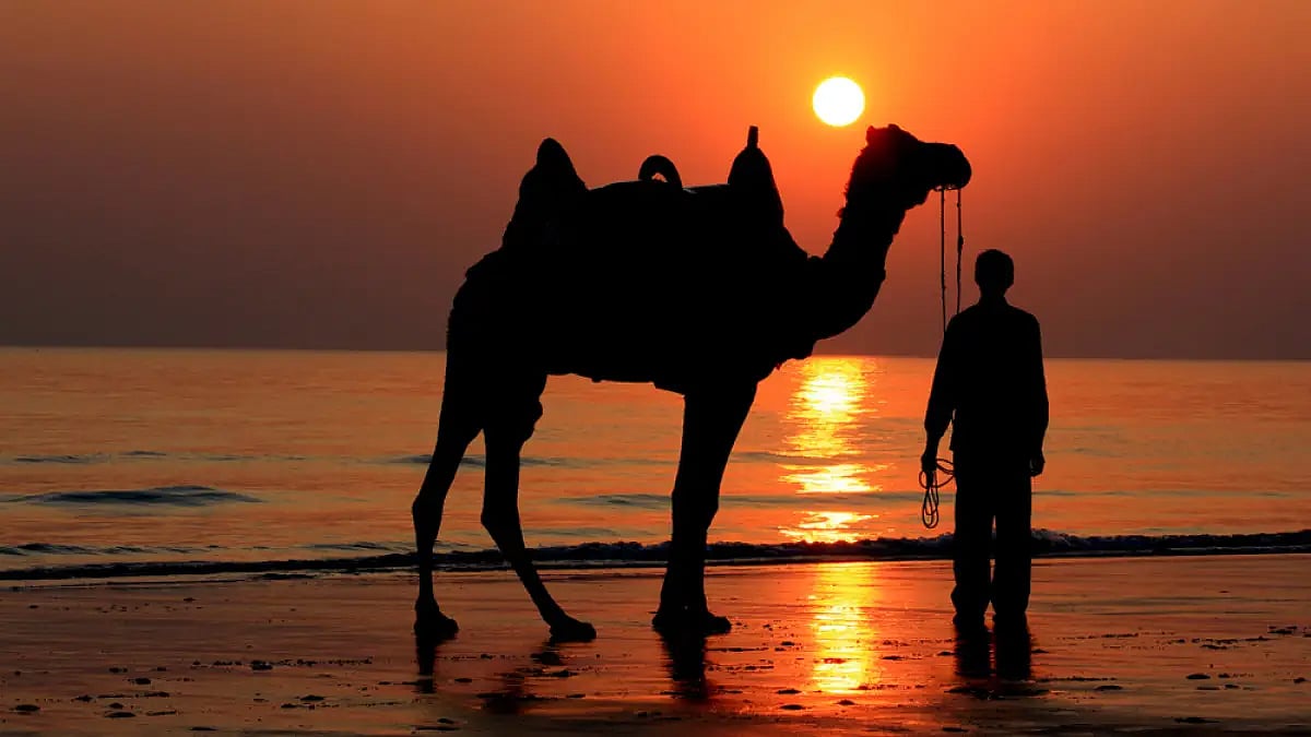 Sunset at the Mandvi Beach in Gujarat