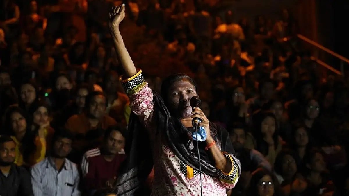 Soni Sori, tribal school teacher turned political activist from South Bastar, speaks at JNU Campus