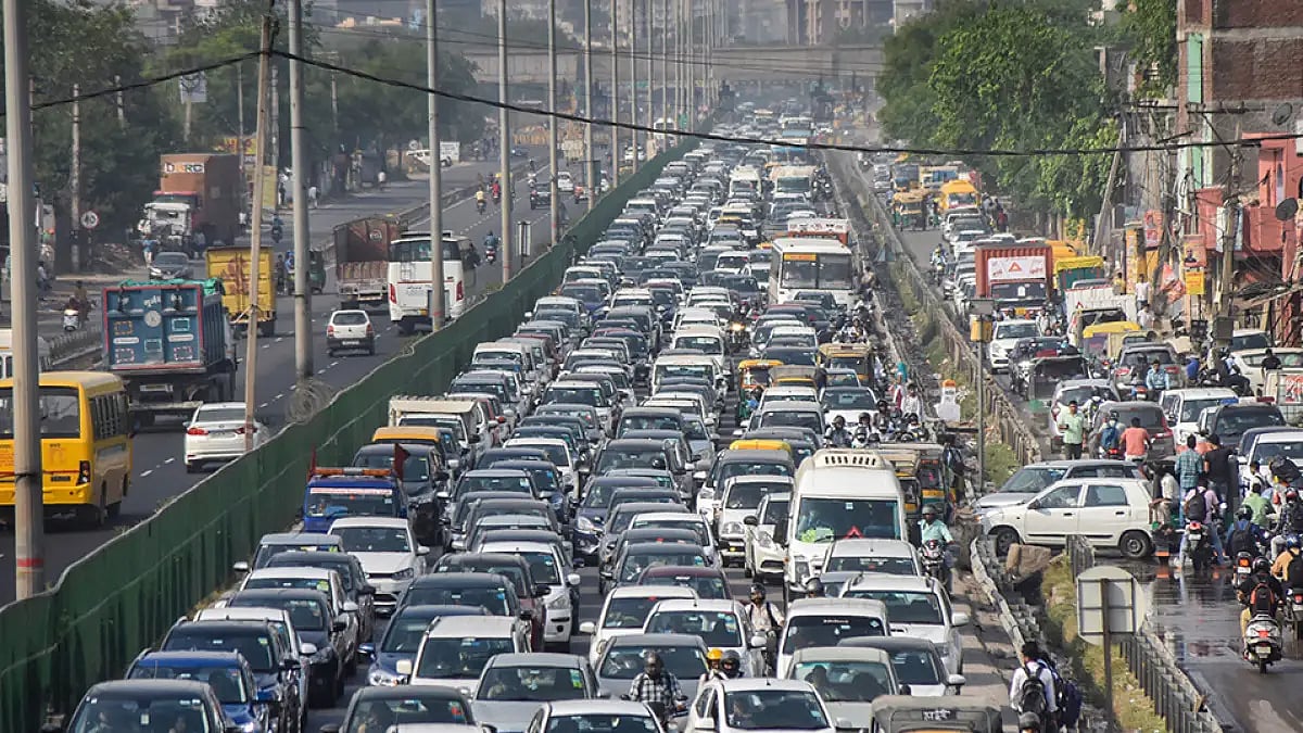 Heavy Rain Leads to Traffic Snarls in Gurugram