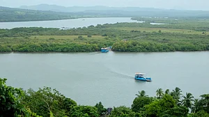 The ferry to Divar island in Goa