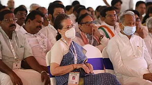 Congress President Sonia Gandhi and other party functionaries at 'Chintan Shivir'