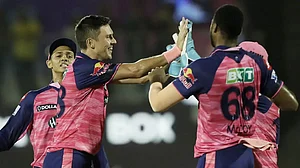 Rajasthan Royals' Trent Boult won the player of the match for his 2/18 in four overs.