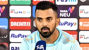 Lucknow Super Giants captain KL Rahul addresses the media after their IPL 2022 match against Rajasthan Royals in Mumbai on May 15.