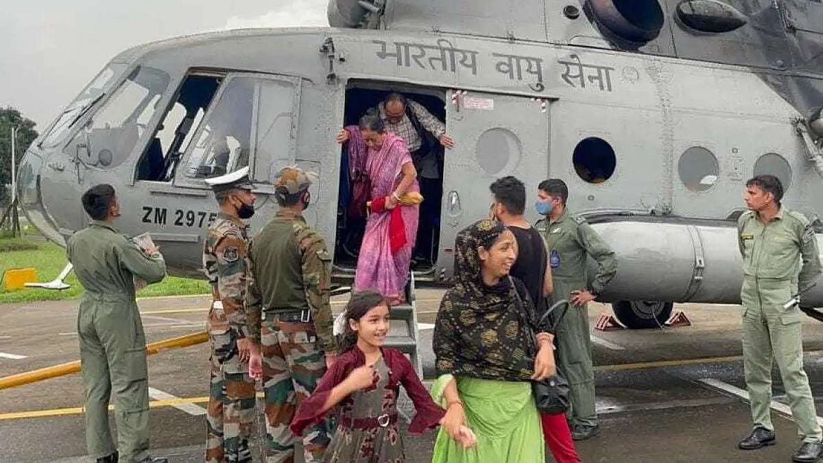 People rescued by the Indian Air Force