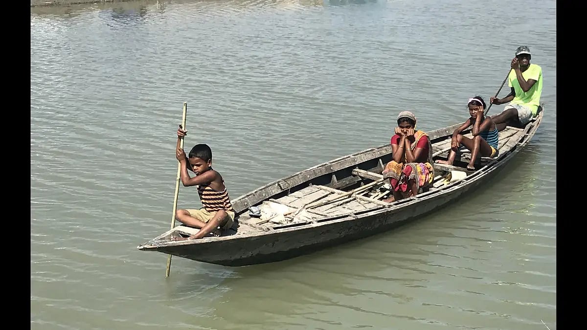 A char along with Brahmaputra in Western Assam.