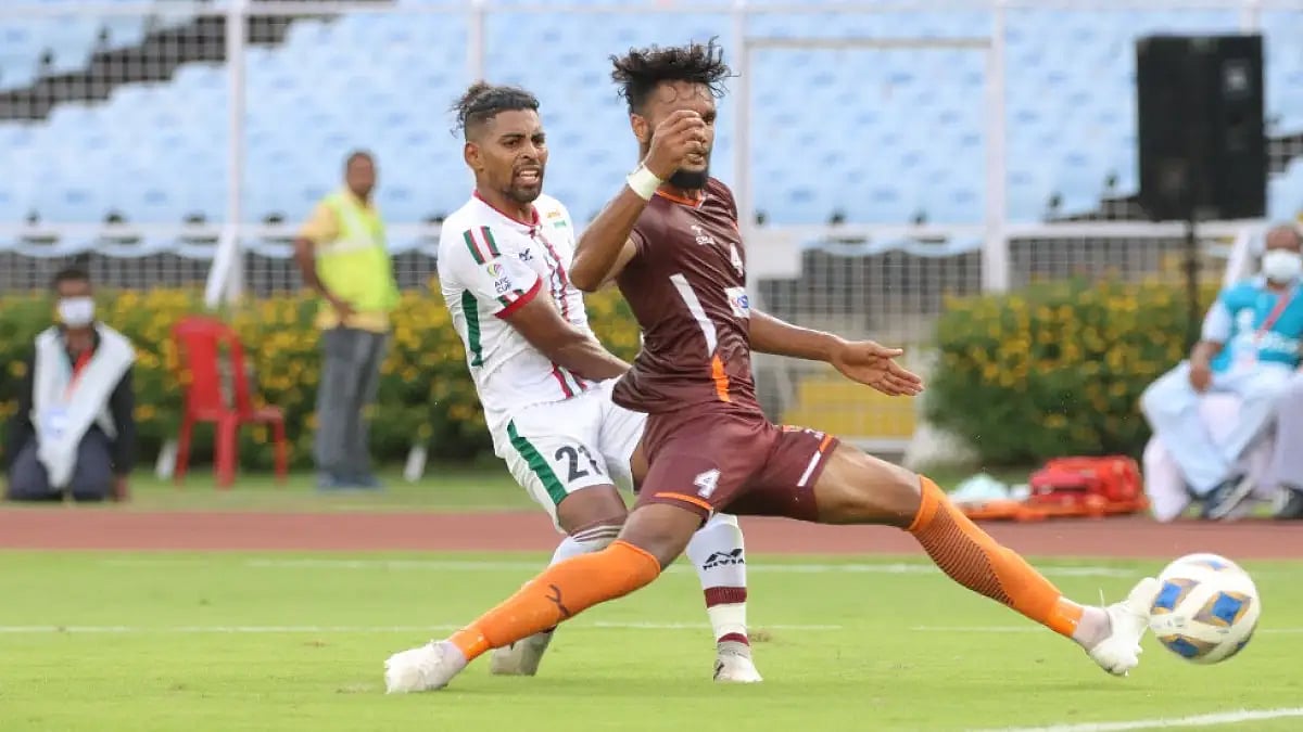 Action during ATK Mohun Bagan vs Gokulam Kerala tie in AFC Cup 2022 in Kolkata.  