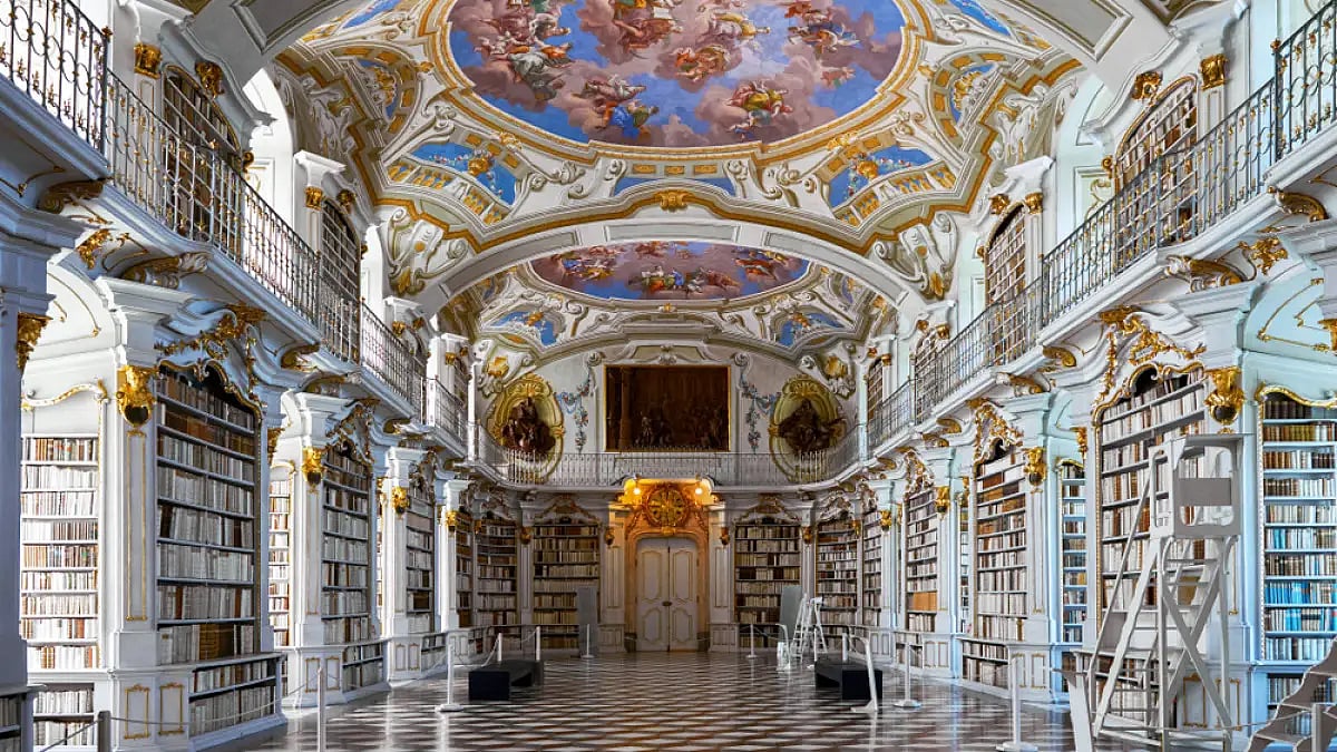 The 70-metre-long Admont Abbey library is the largest monastery library in the world