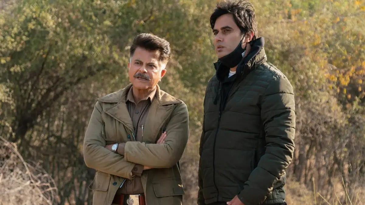 Actor Raj Singh Chaudhary on sets with actor Anil Kapoor.