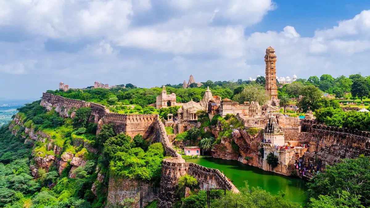 A landscape view of Chittorgarh fort