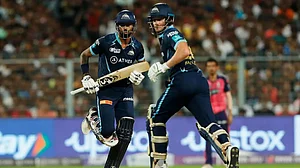 The Hardik Pandya-David Miller partnership helped Gujarat Titans chase down 189 runs against Rajasthan Royals in Qualifier 1 of IPL 2022. Get GT vs RR highlights here. (IPL)