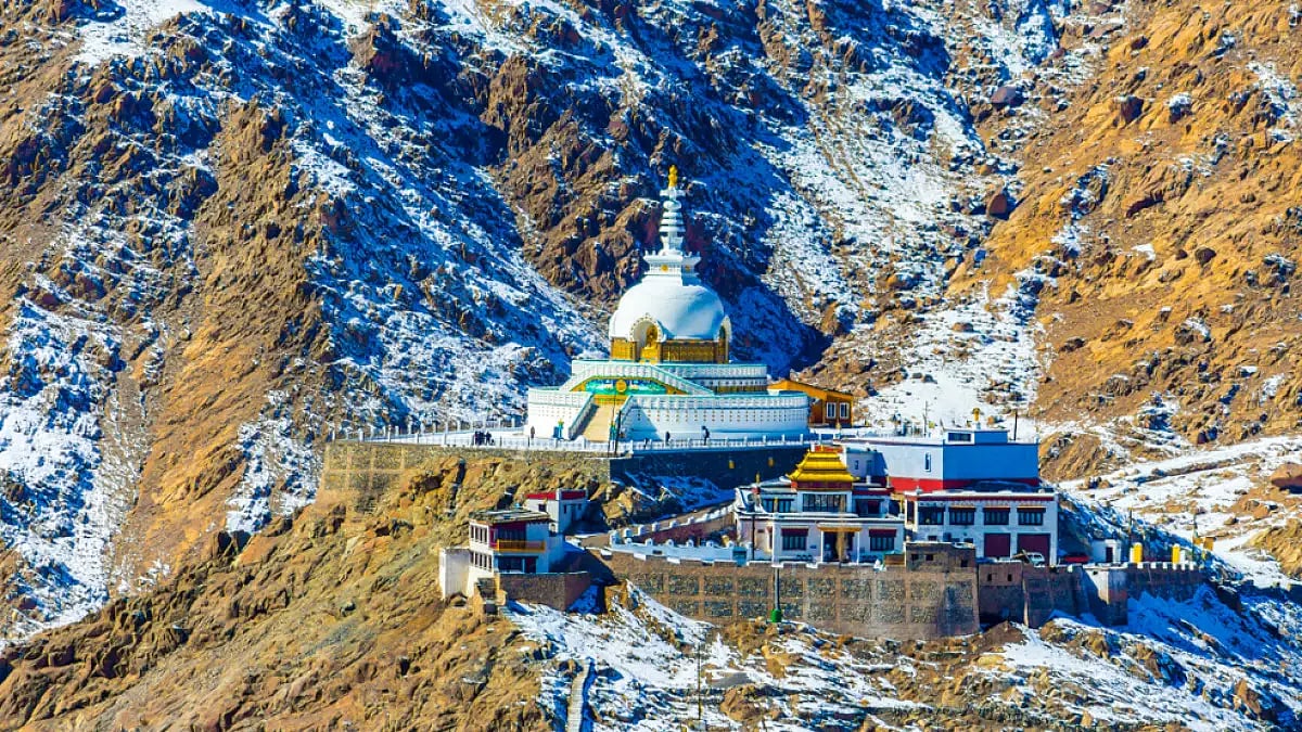 Shanti Stupa, one of the oldest stupas situated in Leh