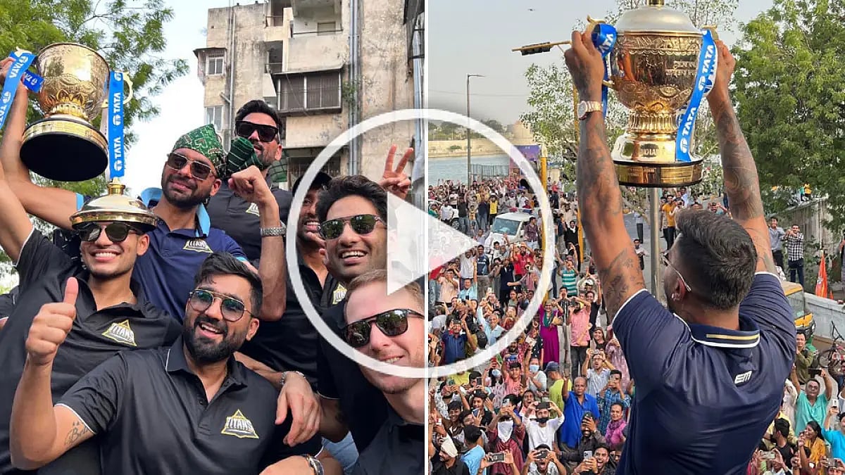 As Gujarat Titans' victory parade hit the road in Ahmedabad on Monday, thousands of fans flooded the streets.