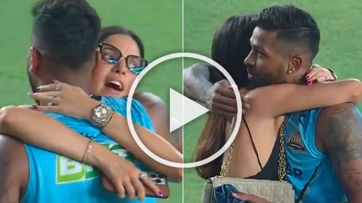 Watch Gujarat Titans captain Hardik Pandya's celebration with his wife Natasa Stankovic.