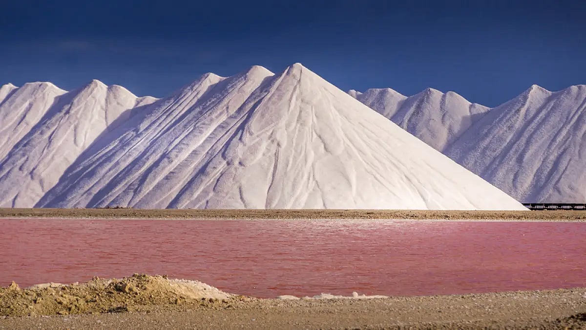 The salt flats of Bonaire are striking with salt mounds that are upto 50 feet high 