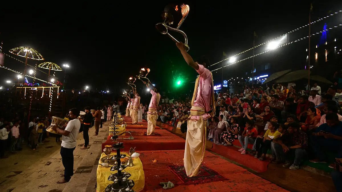 Lighting at Banaras Ghat.