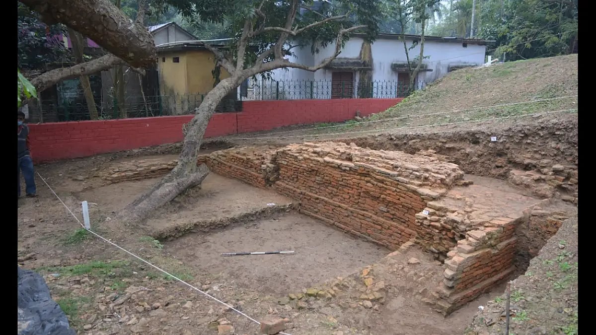 The new found brick wall at the site