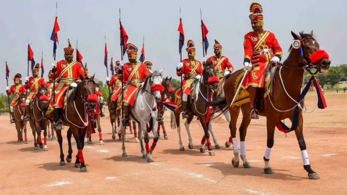 Special guards during rehearsals ahead of the Telangana Formation Day celebration on June 2