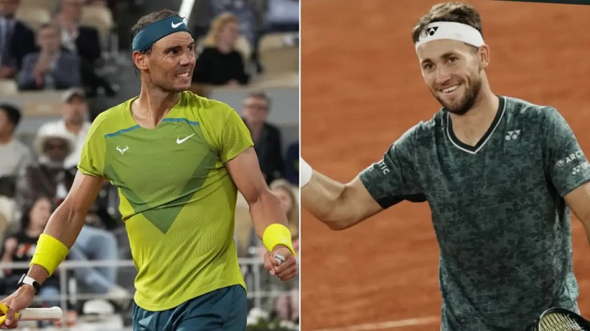 Rafael Nadal (left) is chasing his 22nd Grand Slam title, Casper Ruud his first.