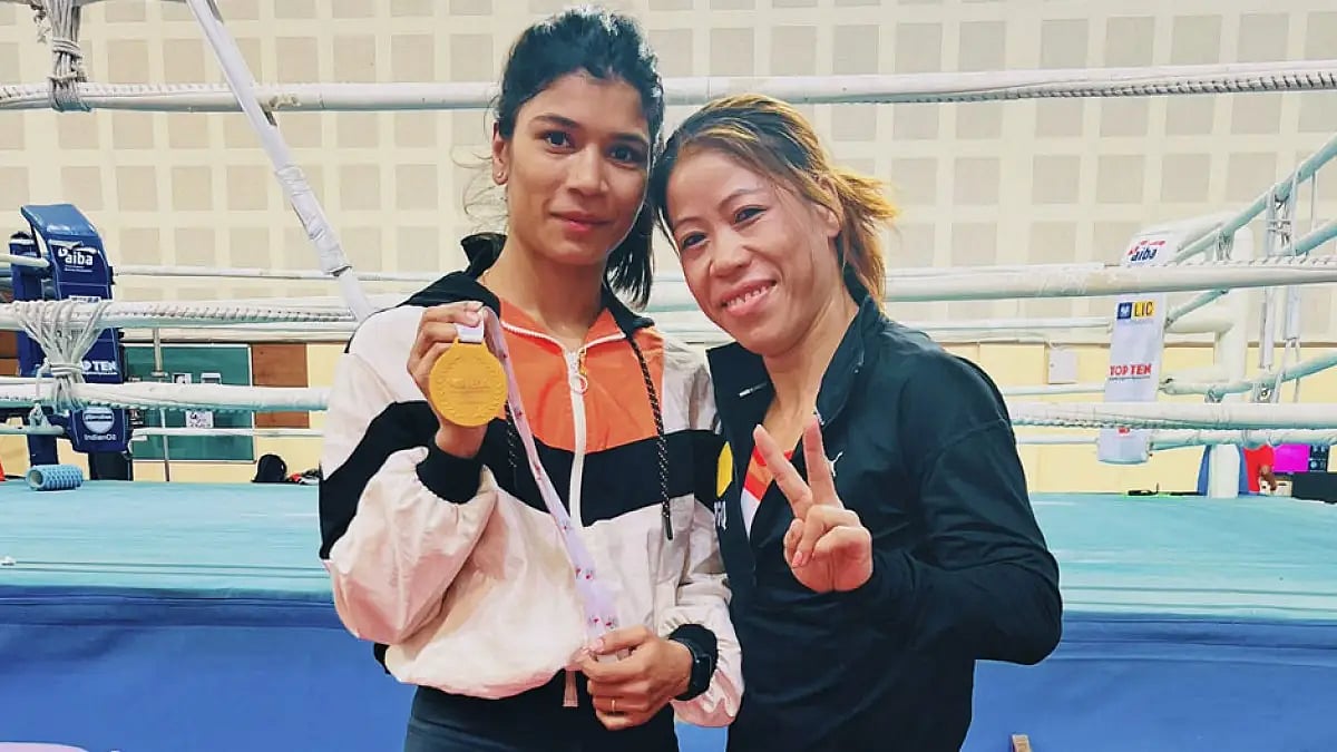 A new chapter in Indian boxing! Nikhat Zareen seeks MC Mary Kom’s blessing.