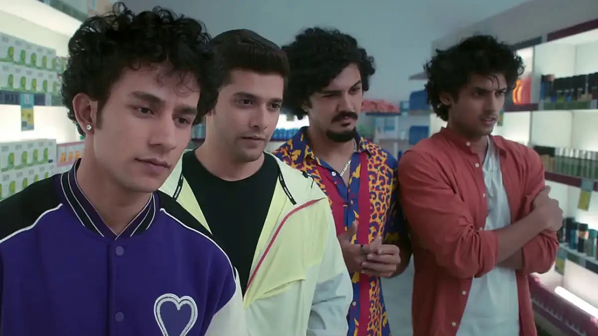 The layer perfume ad shows a group of men making joking about sexual assaults