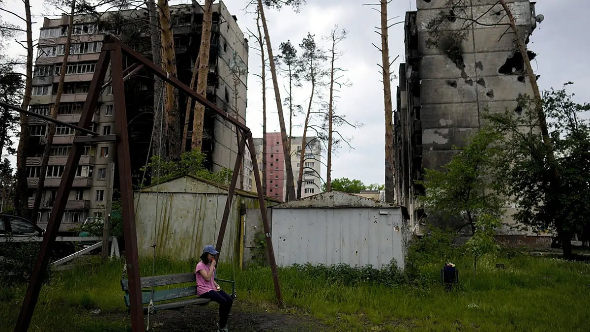 Buildings in Ukraine damaged in Russian attacks 