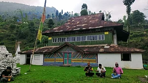 Local musicians at a Baithak in the Hills session
