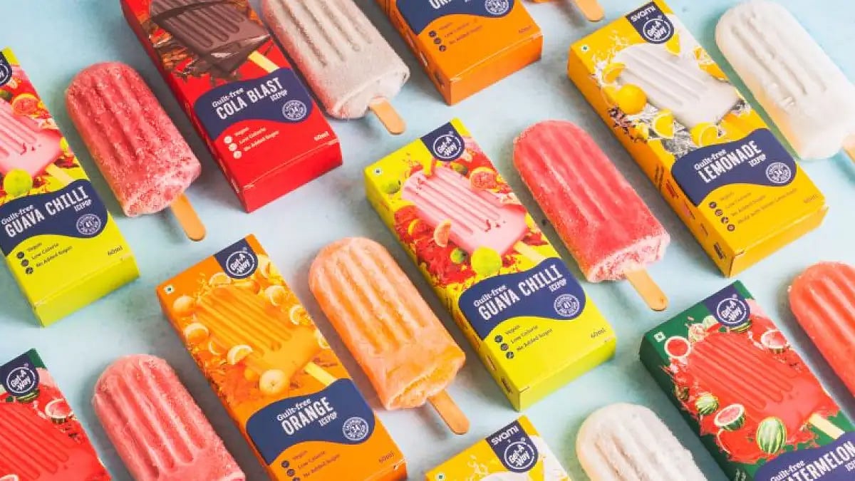 The fruit pops are made with real fruit pulp.