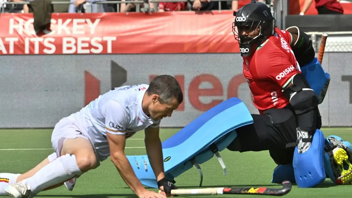Action during India vs Belgium match in FIH Pro League 2021-22.