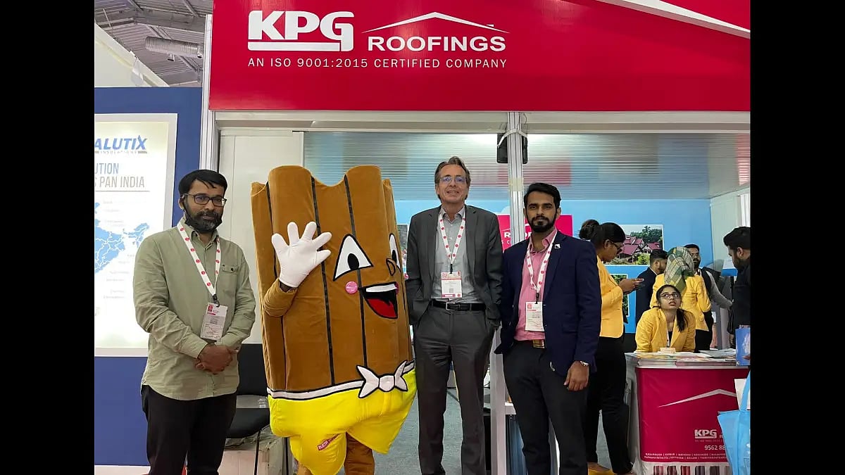 KPG ROOFING’s company mascot was launched by Executive Director Rajeel at Roof India Expo