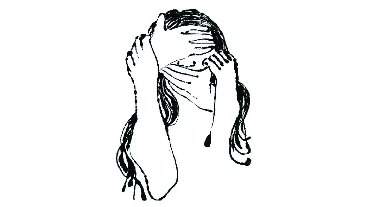 Eyes wide shut: Ink on paper by Bakula Nayak (2019) - null