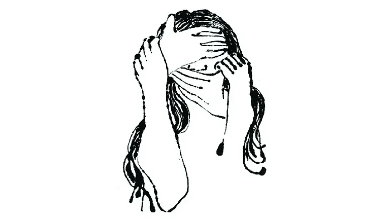 Eyes wide shut: Ink on paper by Bakula Nayak (2019) - null