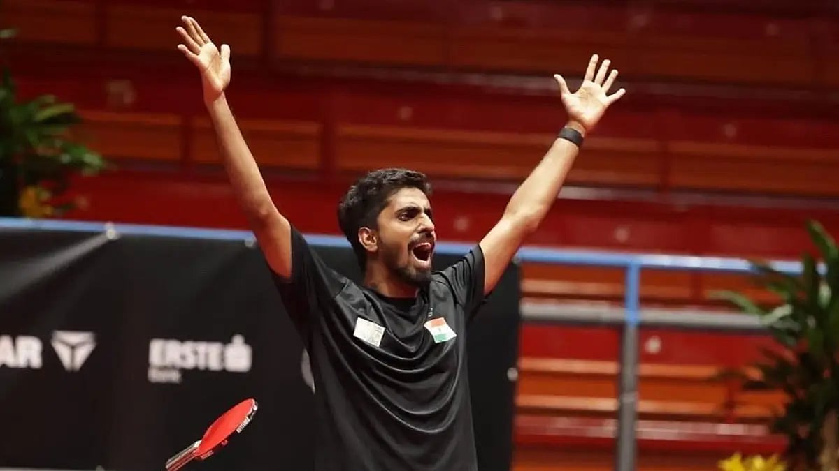 This is Sathiyan Gnanasekaran's second win over a player ranked inside the top 10 in the world.