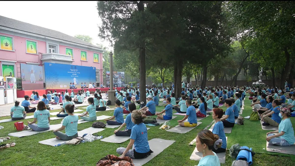 Chinese throng Indian Embassy ahead of International Yoga Day.