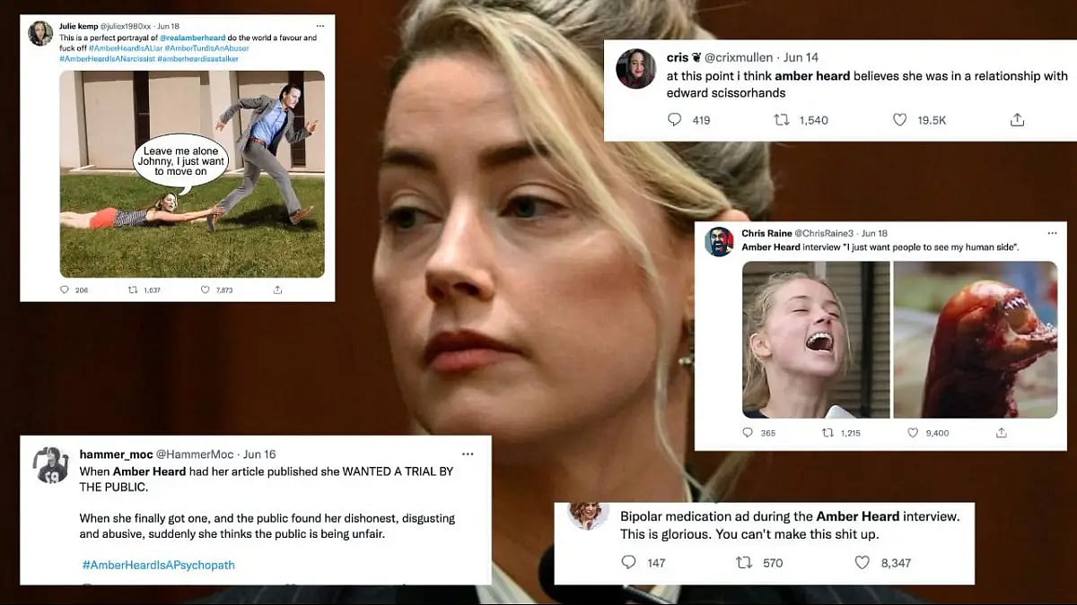  Amber Heard and social media posts on her over the defamation suit filed by Johnny Depp