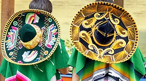 Sombreros are a common sight in Mexico. The word 'sombrero' comes from the Spanish 'sombra' which me