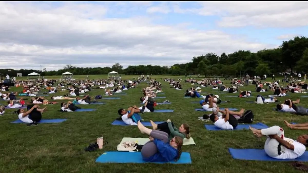 Americans practicing Yoga