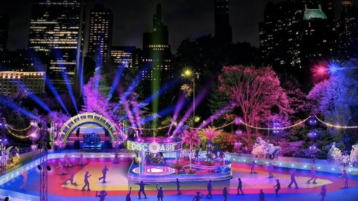 DiscOasis at Central Park provides an immersive and fun-filled skating with disco experience