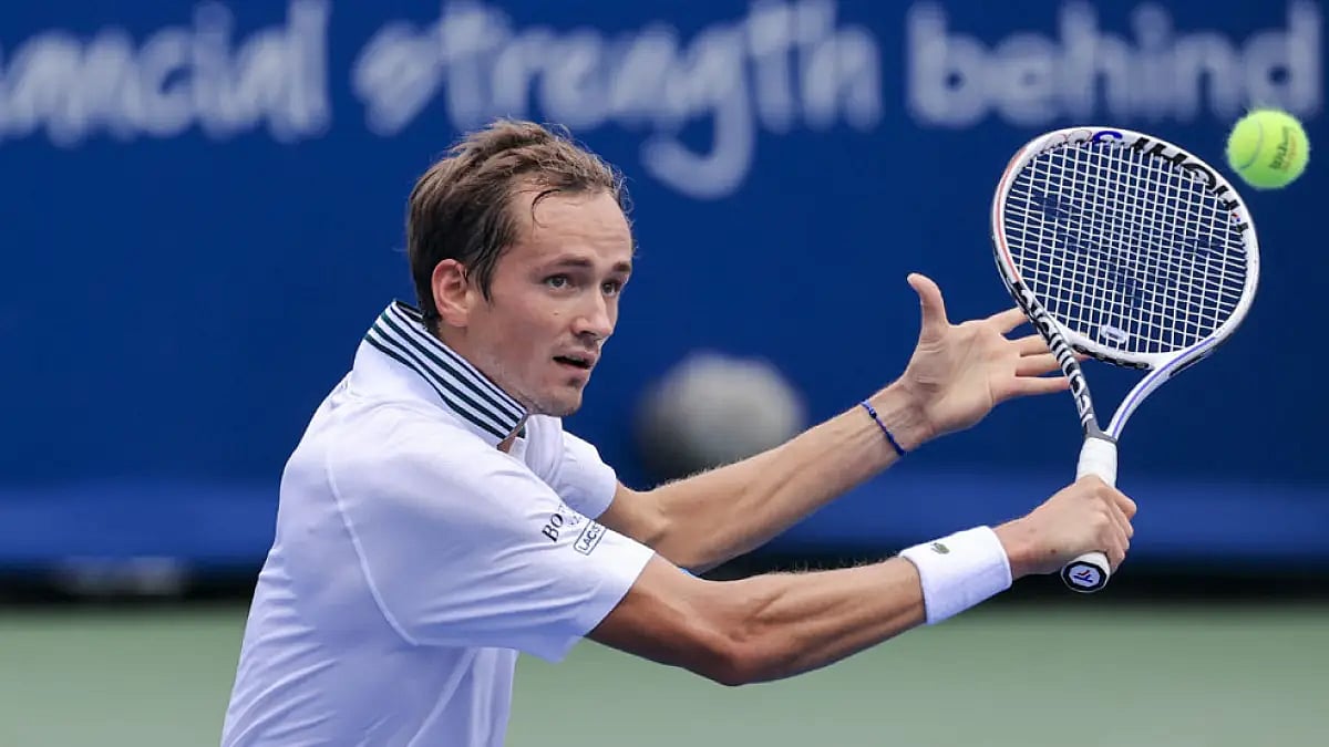 Daniil Medvedev overcame a slow start in a 4-6, 6-3, 6-2 win over Aslan Karatsev.