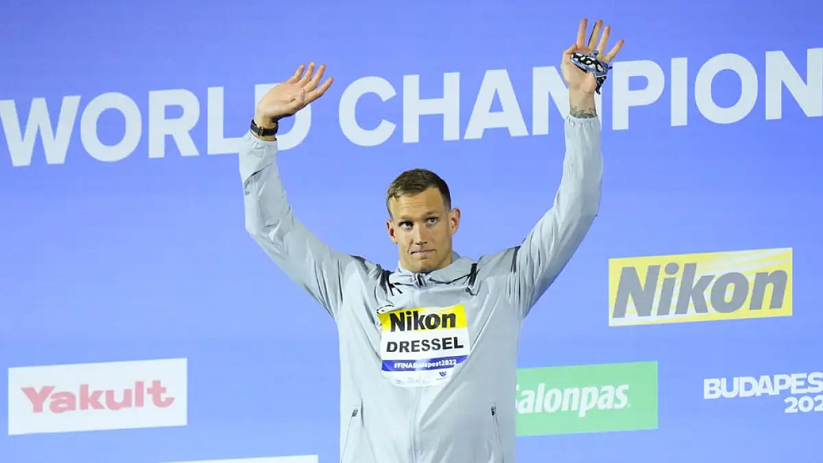 Caeleb Dressel is a seven-time Olympic gold medalist.