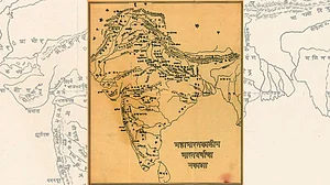 Mahābhāratakālīna Bhāratavarshācā nakāśā: A map showing place names in associated with the Mahābhārāt