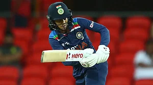 Jemimah Rodrigues in action against Sri Lanka women during the first T20 on Thursday.
