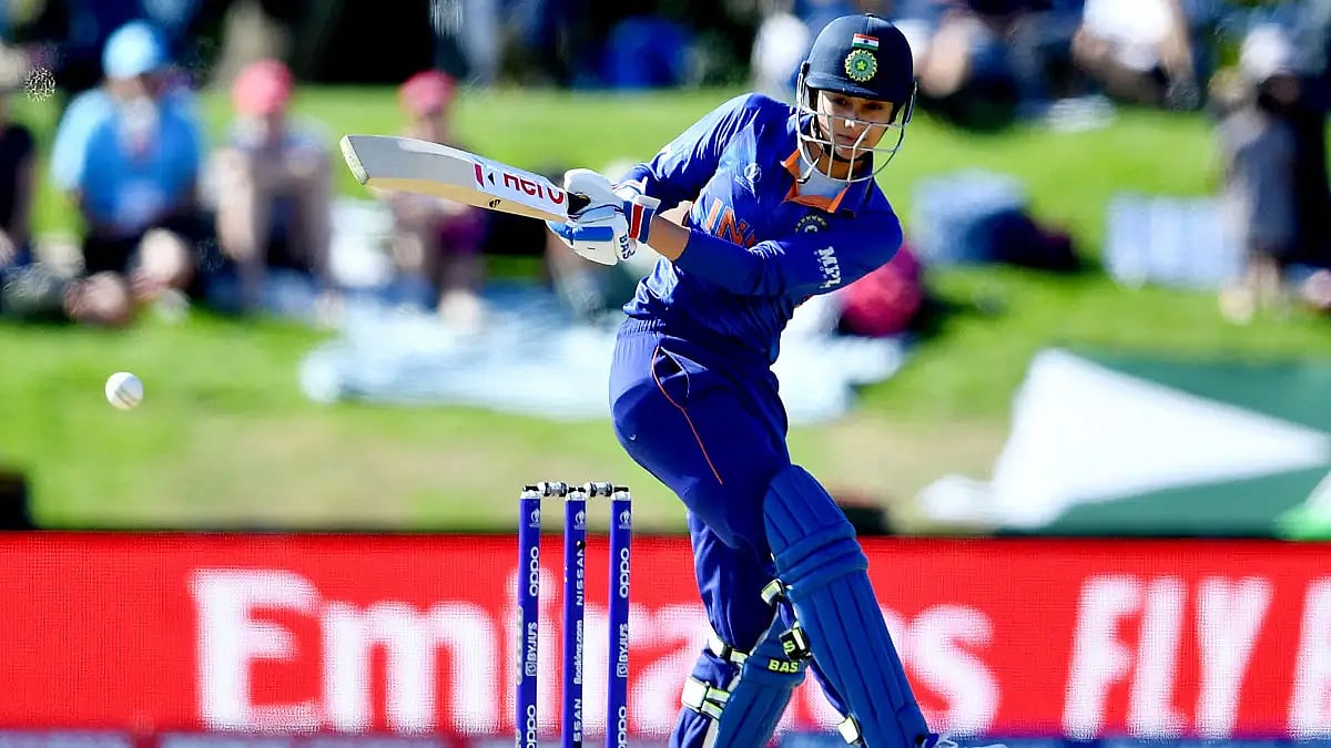 Smriti Mandhana in action for India