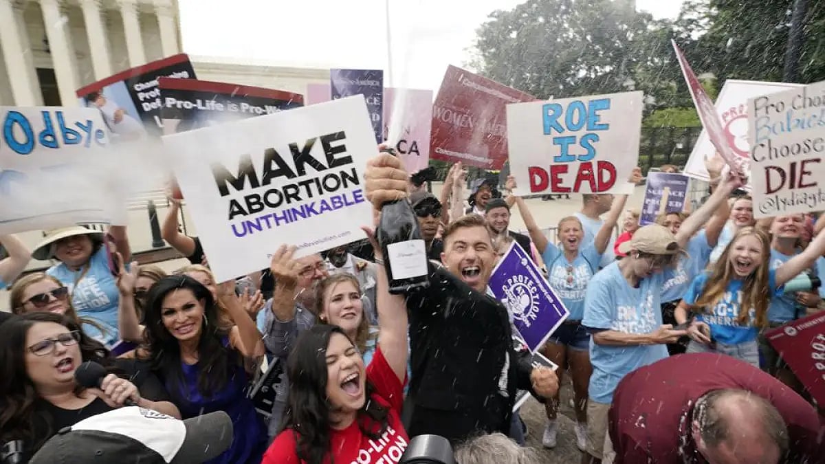 A celebration outside the Supreme Court in Washington.