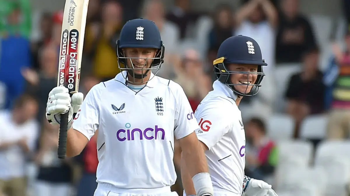 England's Joe Root celebrates after reaching his fifty on Day 4 of the 3rd Test against New Zealand.